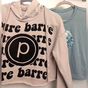 Pure Barre cropped top 2 shirt bundle great condition size S/M